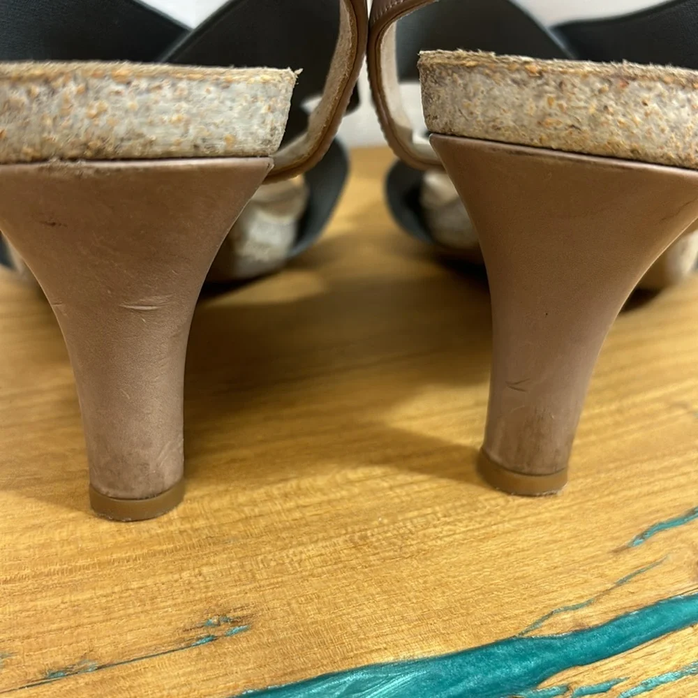 Anyi Lu Italian Dusty Pink& Silver Leather Heels Open Toe Slingback Sandals